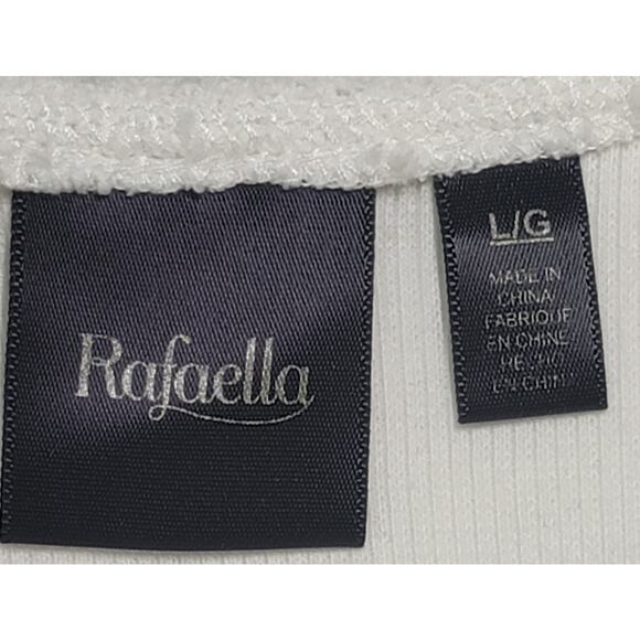 Rafaella White Ribbed Layered Textured Round Collar Large Lightweight Soft - Picture 5 of 6